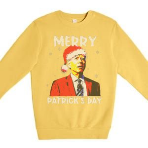 Merry Patricks Day Christmas Joe Biden Santa Hat Ugly Christmas Premium Crewneck Sweatshirt