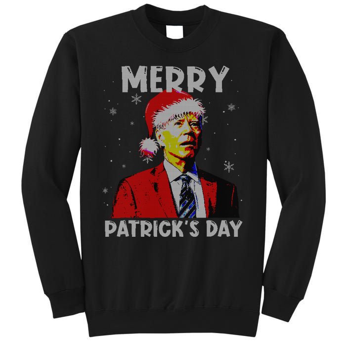 Merry Patricks Day Christmas Joe Biden Santa Hat Ugly Christmas Sweatshirt