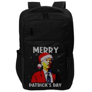 Merry Patricks Day Christmas Joe Biden Santa Hat Ugly Christmas Impact Tech Backpack