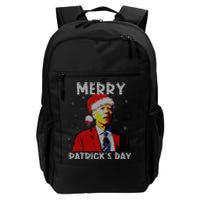 Merry Patricks Day Christmas Joe Biden Santa Hat Ugly Christmas Daily Commute Backpack