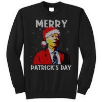 Merry Patricks Day Christmas Joe Biden Santa Hat Ugly Christmas Tall Sweatshirt