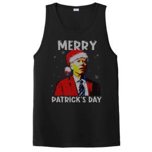 Merry Patricks Day Christmas Joe Biden Santa Hat Ugly Christmas PosiCharge Competitor Tank