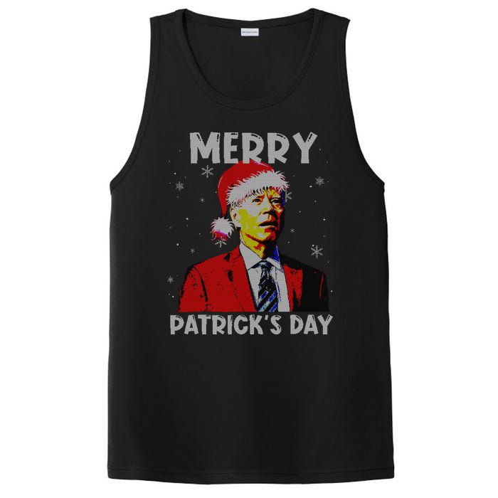 Merry Patricks Day Christmas Joe Biden Santa Hat Ugly Christmas PosiCharge Competitor Tank