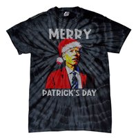 Merry Patricks Day Christmas Joe Biden Santa Hat Ugly Christmas Tie-Dye T-Shirt