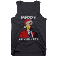 Merry Patricks Day Christmas Joe Biden Santa Hat Ugly Christmas Tank Top