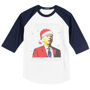 Merry Patricks Day Christmas Joe Biden Santa Hat Ugly Christmas Baseball Sleeve Shirt