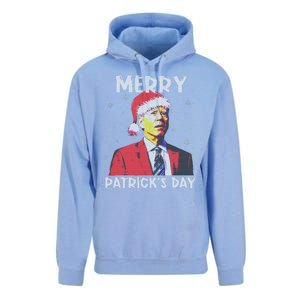 Merry Patricks Day Christmas Joe Biden Santa Hat Ugly Christmas Unisex Surf Hoodie