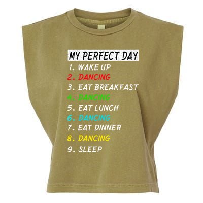 My Perfect Day Dancing Samba Wear Funny Gift Garment-Dyed Women's Muscle Tee