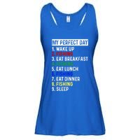 My Perfect Day Fishing Funny Fishing Meaningful Gift Ladies Essential Flowy Tank