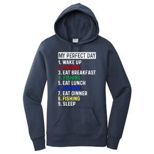 My Perfect Day Fishing Funny Fishing Meaningful Gift Women's Pullover Hoodie