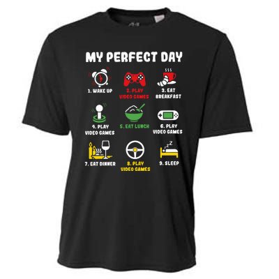 My Perfect Day Gamer Cool Gamer Video Game Cooling Performance Crew T-Shirt