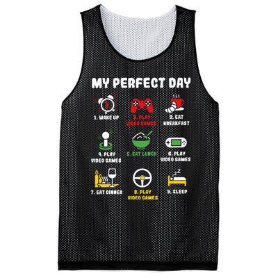 My Perfect Day Gamer Cool Gamer Video Game Mesh Reversible Basketball Jersey Tank