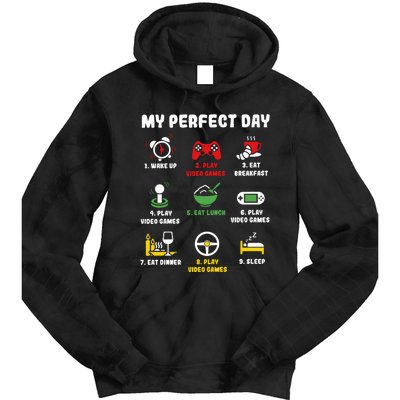 My Perfect Day Gamer Cool Gamer Video Game Tie Dye Hoodie