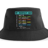 My Perfect Day Play Video Games Funny Gamer Sustainable Bucket Hat