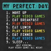 My Perfect Day Play Video Games Funny Gamer Golf Towel