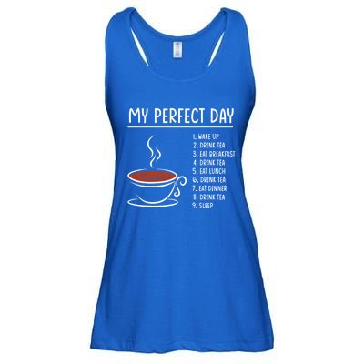 My Perfect Day Tea Cute Gift Ladies Essential Flowy Tank