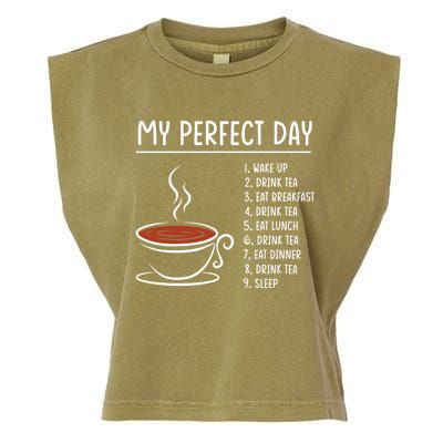 My Perfect Day Tea Cute Gift Garment-Dyed Women's Muscle Tee