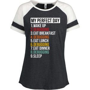 My Perfect Day For Coders And Programmers Gift Enza Ladies Jersey Colorblock Tee