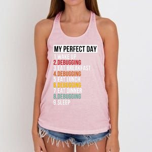 My Perfect Day For Coders And Programmers Gift Women's Knotted Racerback Tank