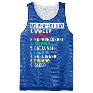 My Perfect Day Fishing Tee Gift Mesh Reversible Basketball Jersey Tank