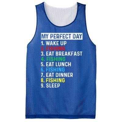 My Perfect Day Fishing Tee Gift Mesh Reversible Basketball Jersey Tank