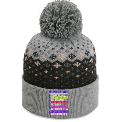 My Perfect Day Gamer Gift The Baniff Cuffed Pom Beanie