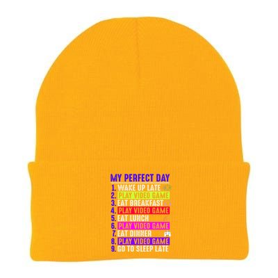 My Perfect Day Gamer Gift Knit Cap Winter Beanie