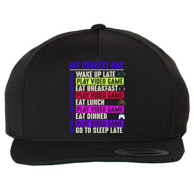 My Perfect Day Gamer Gift Wool Snapback Cap