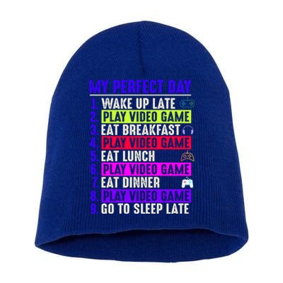 My Perfect Day Gamer Gift Short Acrylic Beanie