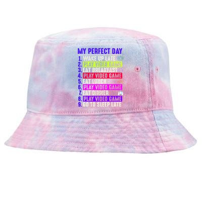 My Perfect Day Gamer Gift Tie-Dyed Bucket Hat