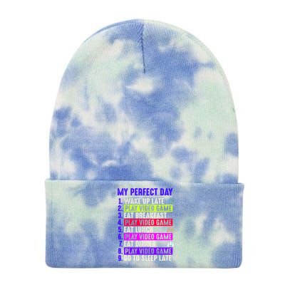 My Perfect Day Gamer Gift Tie Dye 12in Knit Beanie