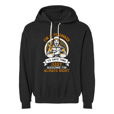 Men Plumber Dad – Plumbing Pipefitters Plumber Garment-Dyed Fleece Hoodie