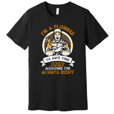 Men Plumber Dad – Plumbing Pipefitters Plumber Premium T-Shirt