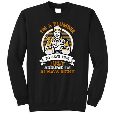 Men Plumber Dad – Plumbing Pipefitters Plumber Tall Sweatshirt