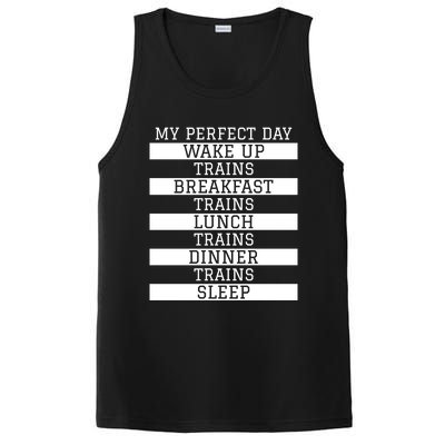 'My Perfect Day' Trains Gift Funny Locomotive Train Lover Gift PosiCharge Competitor Tank