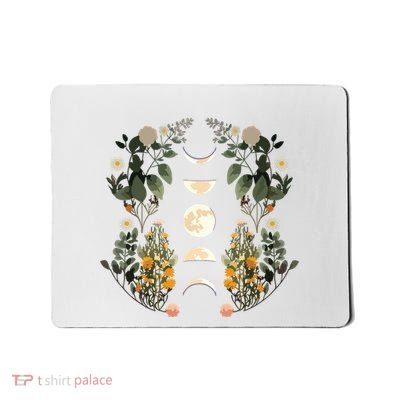 Moon Phases Dark Academia Flowers Moon Phases Mousepad