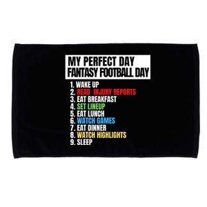 My Perfect Day Fantasy Football, Funny Fantasy Football Microfiber Hand Towel