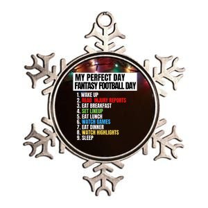 My Perfect Day Fantasy Football, Funny Fantasy Football Metallic Star Ornament