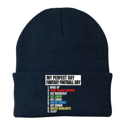 My Perfect Day Fantasy Football, Funny Fantasy Football Knit Cap Winter Beanie