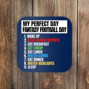 My Perfect Day Fantasy Football, Funny Fantasy Football Coaster