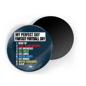 My Perfect Day Fantasy Football, Funny Fantasy Football Magnet