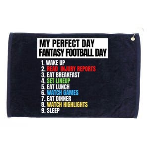 My Perfect Day Fantasy Football, Funny Fantasy Football Grommeted Golf Towel