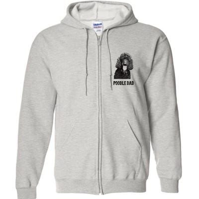 Mens Poodle Dad Standard Poodle Dad Full Zip Hoodie