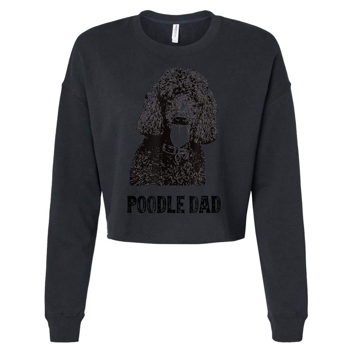 Mens Poodle Dad Standard Poodle Dad Cropped Pullover Crew