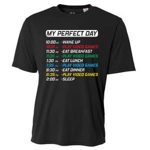 My Perfect Day Video Games Funny Gamer Cooling Performance Crew T-Shirt