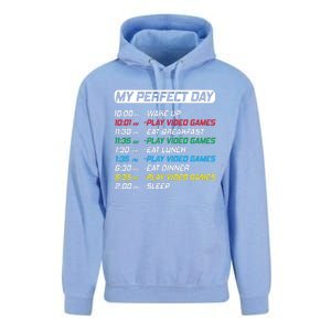 My Perfect Day Video Games Funny Gamer Unisex Surf Hoodie