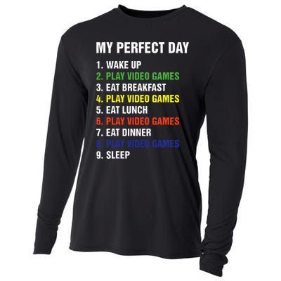 My Perfect Day Gaming Video Gamer Gifts Cooling Performance Long Sleeve Crew