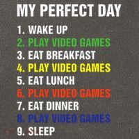 My Perfect Day Gaming Video Gamer Gifts Cotton Canvas Backpack