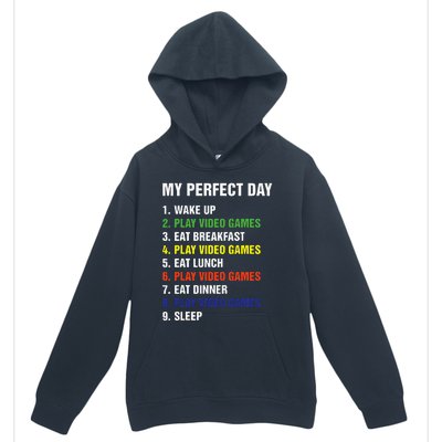 My Perfect Day Gaming Video Gamer Gifts Urban Pullover Hoodie