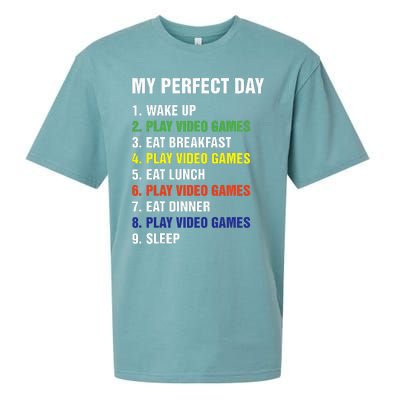 My Perfect Day Gaming Video Gamer Gifts Sueded Cloud Jersey T-Shirt